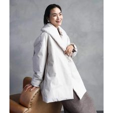 ［撥水加工］ショールカラーダウンコート