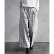 2WAYストレッチチェックワイドパンツ