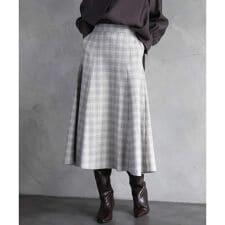 ミッシェルクラン(MICHEL KLEIN)の2WAYストレッチチェックフレアースカート