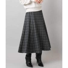ミッシェルクラン(MICHEL KLEIN)の2WAYストレッチチェックフレアースカート