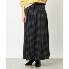 ミモレ丈チェック柄Aラインスカート