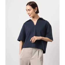 裏毛スキッパーカットソー