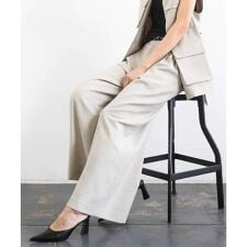 [セットアップ対応]ツイードライク　ワイドパンツ