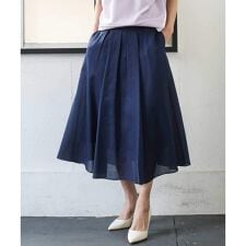 [セットアップ対応]ライトワッフルタックフレアスカート