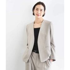 [セットアップ対応]ツイードライク ノーカラージャケット