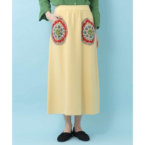 【週末価格・新品・半額以下】ホコモモラ　クロッシェニットスカート　40サイズ
