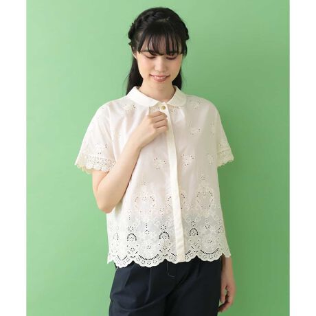 Flores スカラップ刺繍ブラウス | ホコモモラ(JOCOMOMOLA 