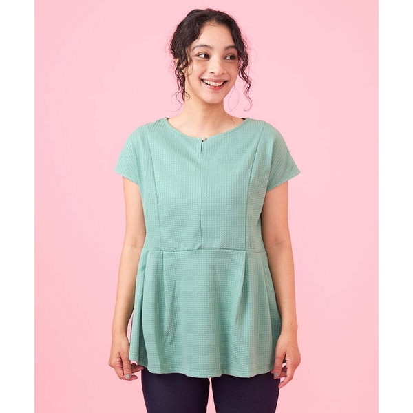 Sombra チェックペプラムカットソー | ホコモモラ(JOCOMOMOLA