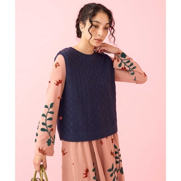 Varios tejer 透かし編みニットベスト | ホコモモラ(JOCOMOMOLA