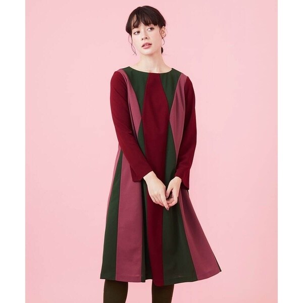 Jocomomola Bloque 配色パッチワークワンピース Bloque 配色パッチワークワンピース | ホコモモラ(JOCOMOMOLA