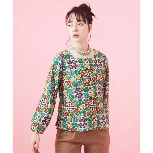 2025春夏Jocomomola プリーツノーカラーブラウス　カーディガン 2025春夏Jocomomola プリーツノーカラーブラウス カーディガン