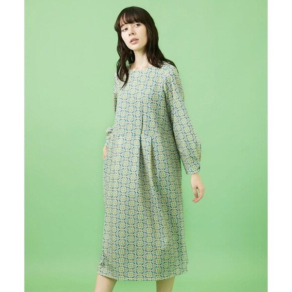 Remolino フラワープリントウエスト切り替えワンピース