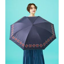 【晴雨兼用・UVカット】フラワー刺繍折り畳み傘