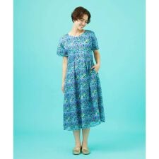 Verde esmeralda リネンプリントワンピース | ホコモモラ(JOCOMOMOLA)