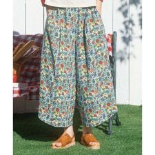 Azul zafiro フラワープリントワイドパンツ