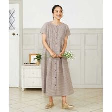 ホコモモラ(JOCOMOMOLA)のChiquito チェックフレンチスリーブワンピース