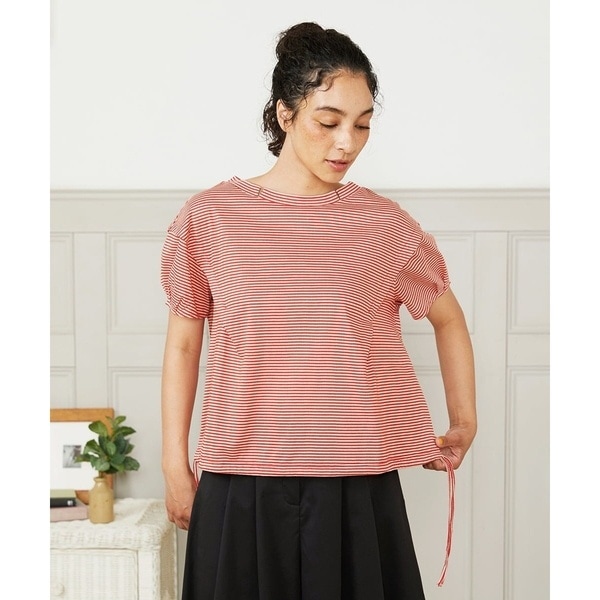 接触冷感】Una ola ボーダージャカードドロストカットソー