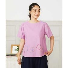 Escala floral フラワー刺繍クラフトTシャツ