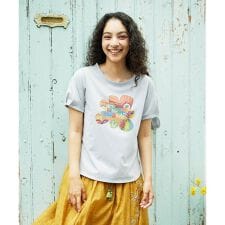 【接触冷感】フラワー発泡プリントTシャツ