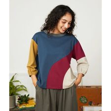 Rompecabezas パッチワーク切り替えカットソー