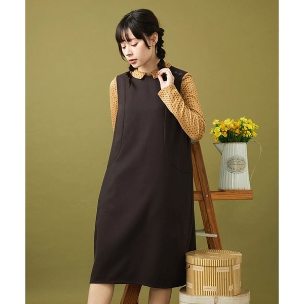 ウールミルドジャージー ボックスタック ジャンパースカート | 23区