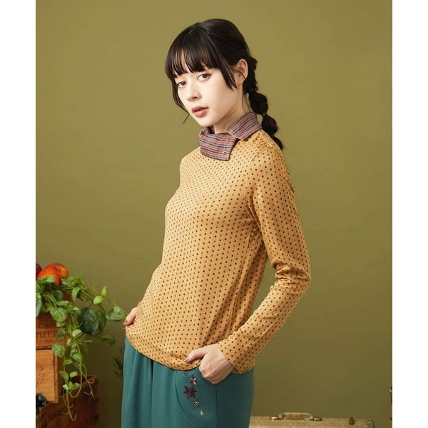 接結ドットラウンドネックカットソー | ホコモモラ(JOCOMOMOLA