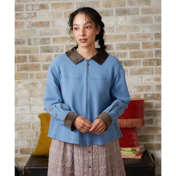 ホコモモラ（JOCOMOMOLA）/Paisaje de la ciudad フラワー刺繍ブルゾン Paisaje de la ciudad フラワー刺繍ブルゾン | ホコモモラ(JOCOMOMOLA