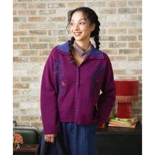 ホコモモラ(JOCOMOMOLA)のPalque Wフェイス フラワーモチーフニットカーディガン