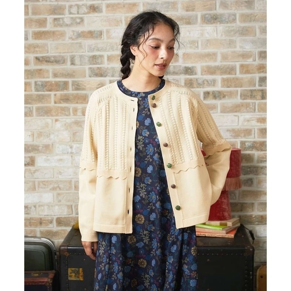 Claraboya ドットシアーニットカーディガン | ホコモモラ(JOCOMOMOLA