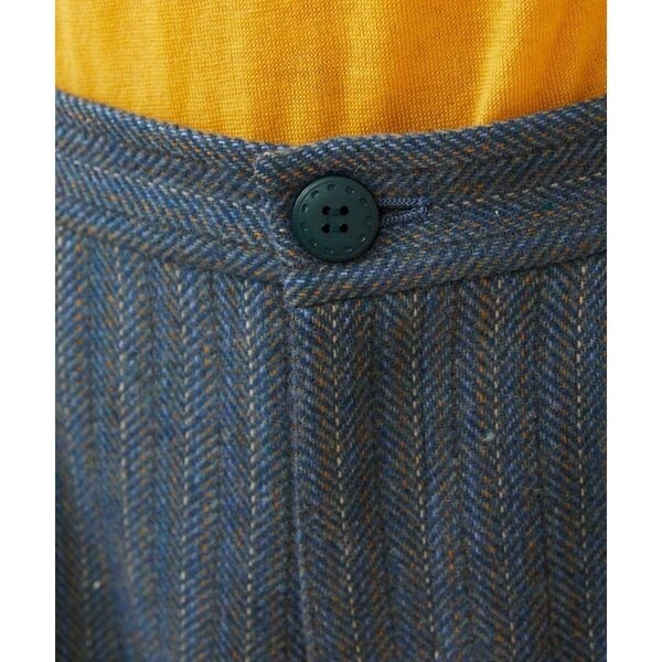 Huellas de aves へリンボーンワイドストレートパンツ | ホコモモラ