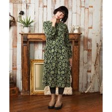 Paseo de las flores フラワージャカードワンピース