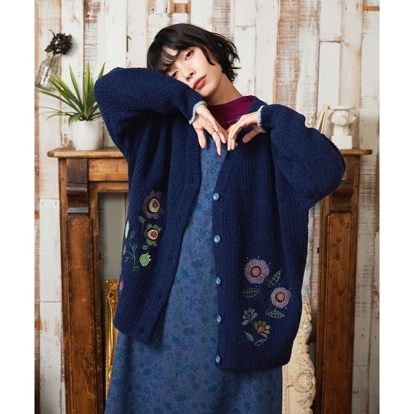 Claraboya ドットシアーニットカーディガン | ホコモモラ(JOCOMOMOLA