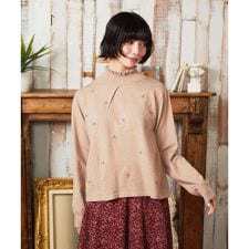 Tesoro フラワーモチーフニットプルオーバー