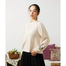 Tesoro フラワー刺繍ニットプルオーバー