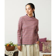 Dentado ボーダーハイネックカットソー