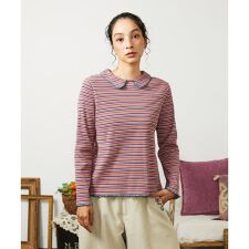 Dentado ボーダー襟付きカットソー