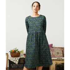 Rocinante フラワープリント裏毛ワンピース