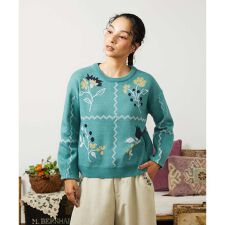 El galgo フラワーモチーフニットプルオーバー