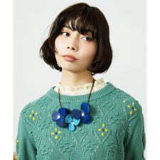 ダブルコードフラワーモチーフネックレス