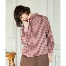 【2WAY】 Sillin ギンガムチェック オーバーブラウス