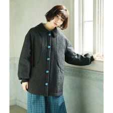 Linea フラワージャカード 中綿入りコート