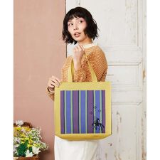 ストライプロゴデザイントートバッグ