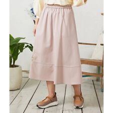 Facil 刺繍入りツイルフレアスカート