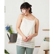 天竺レースキャミソール