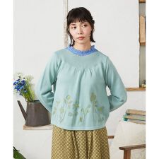 El Rucio フラワー刺繍ニットプルオーバー