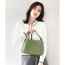 [2WAY]合成皮革コンパクトハンドバッグ