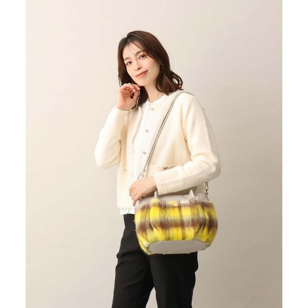 2WAY]ニュアンスチェックラウンドトートバッグ | MK ミッシェルクラン