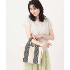 [2WAY/インナーバッグ付き]ラメアクセントメッシュ風デザイントート