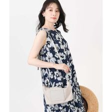 MK ミッシェルクラン バッグ(MK MICHEL KLEIN BAG)のリネン混ジョイントデザインショルダーバッグ