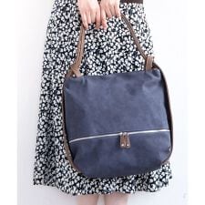 [2WAY/A4収納可]デニム風デザイン変形トートバッグ